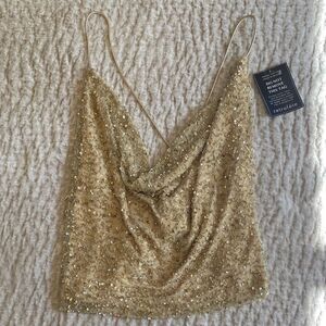 Gold Sequin Women's Top